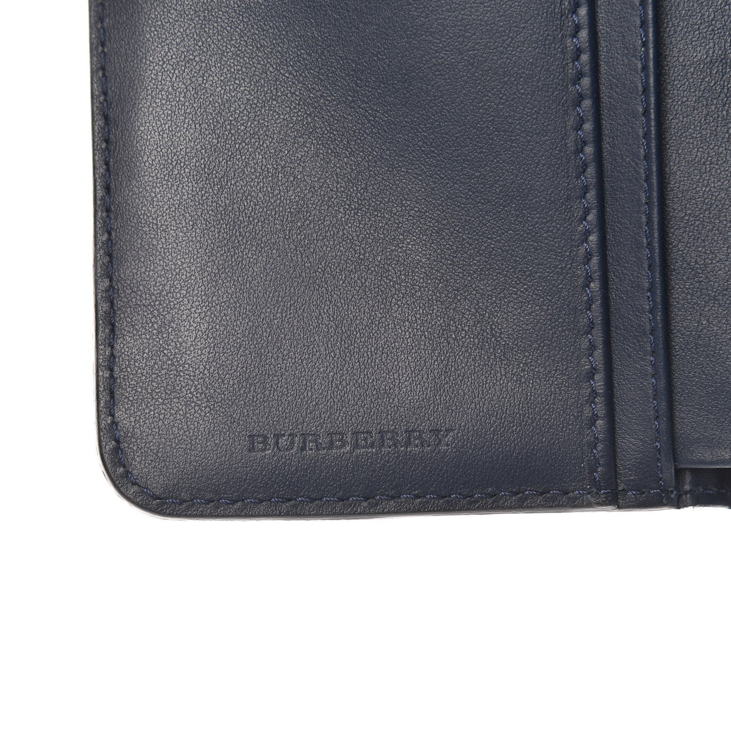 Burberry Grainy Calfskin Buckle Detail Zip Wallet Blue Carbon 6 of 6