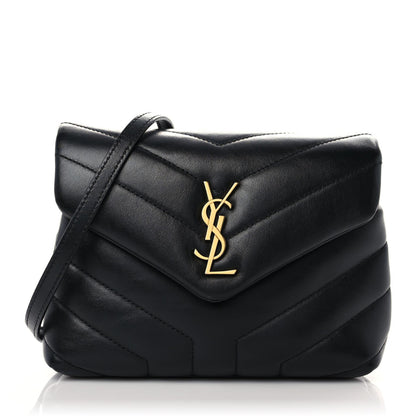 Saint Laurent Calfskin Y Quilted Monogram Toy Loulou Crossbody Bag Black 1 of 18