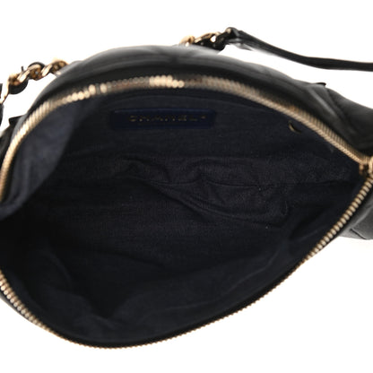 Chanel Lambskin Quilted Resin Bi-Color Waist Bag Fanny Pack Black 5 of 10