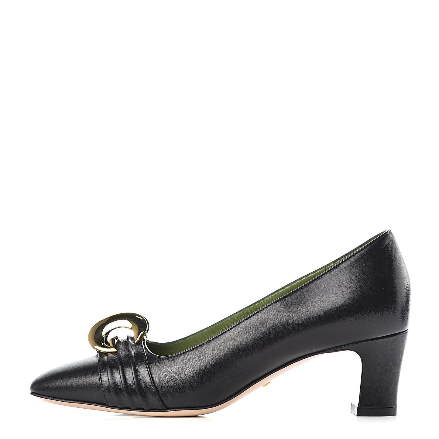 Malaga Kid Half Moon GG Square Toe Pumps 36.5 Black