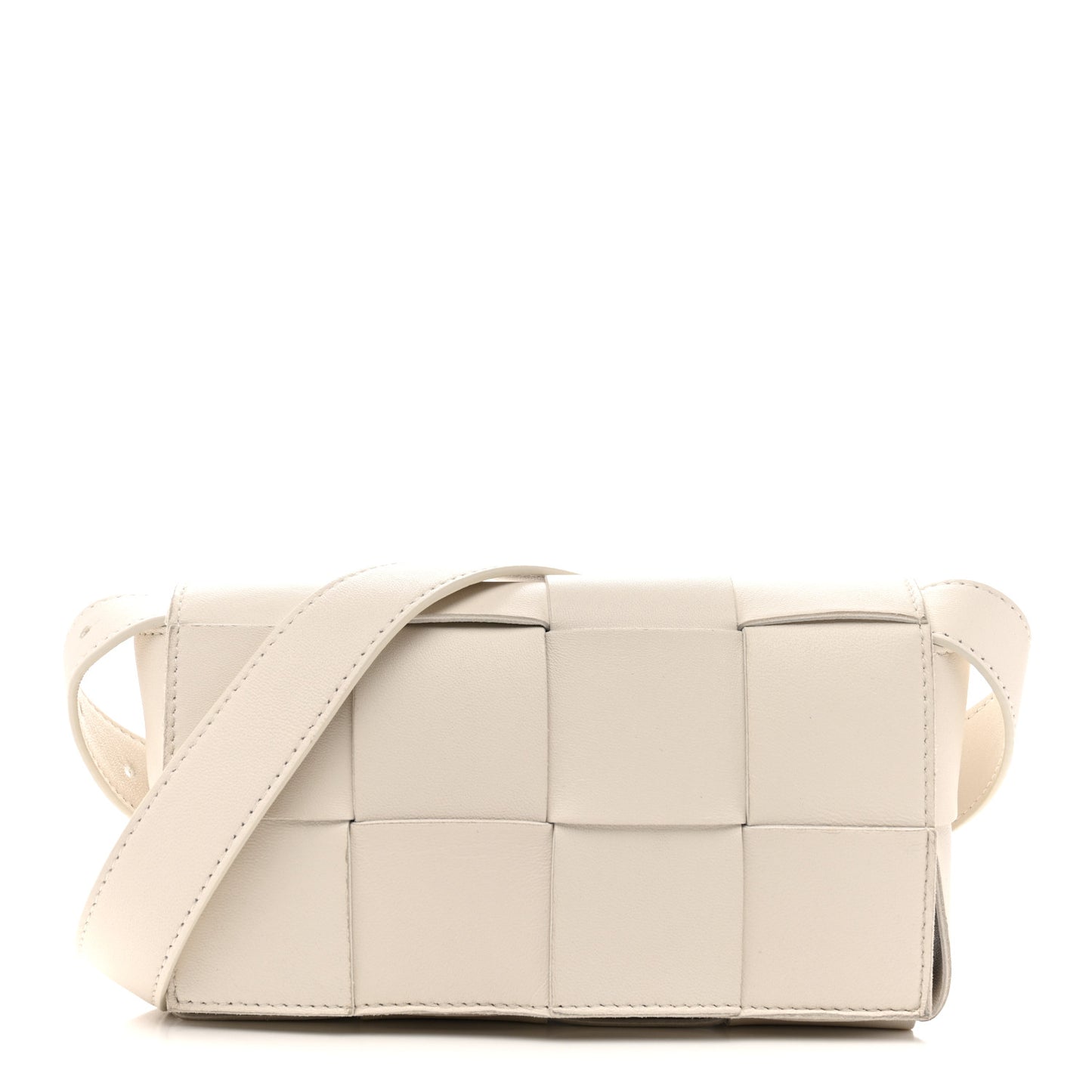 Nappa Maxi Intreccio The Belt Cassette Bag White