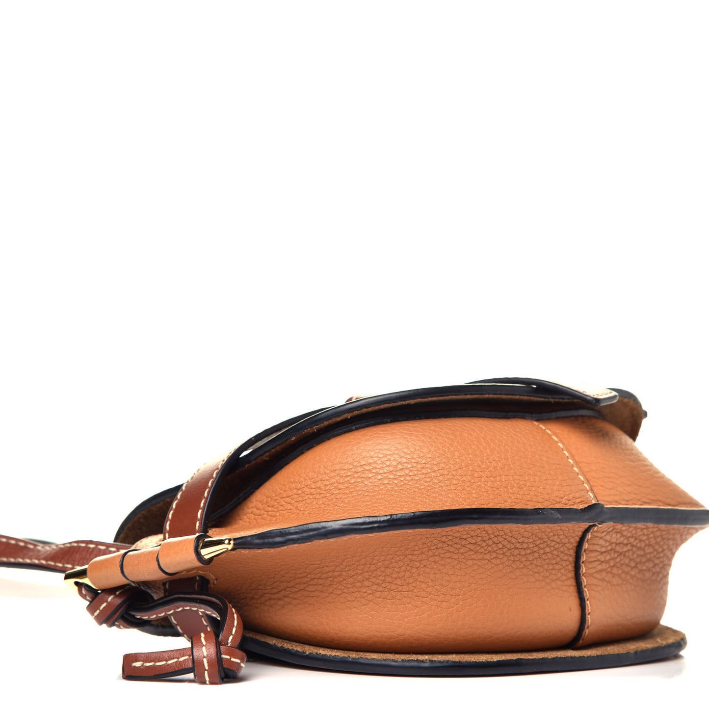 Grained Calfskin Mini Gate Crossbody Bag Caramel Pecan