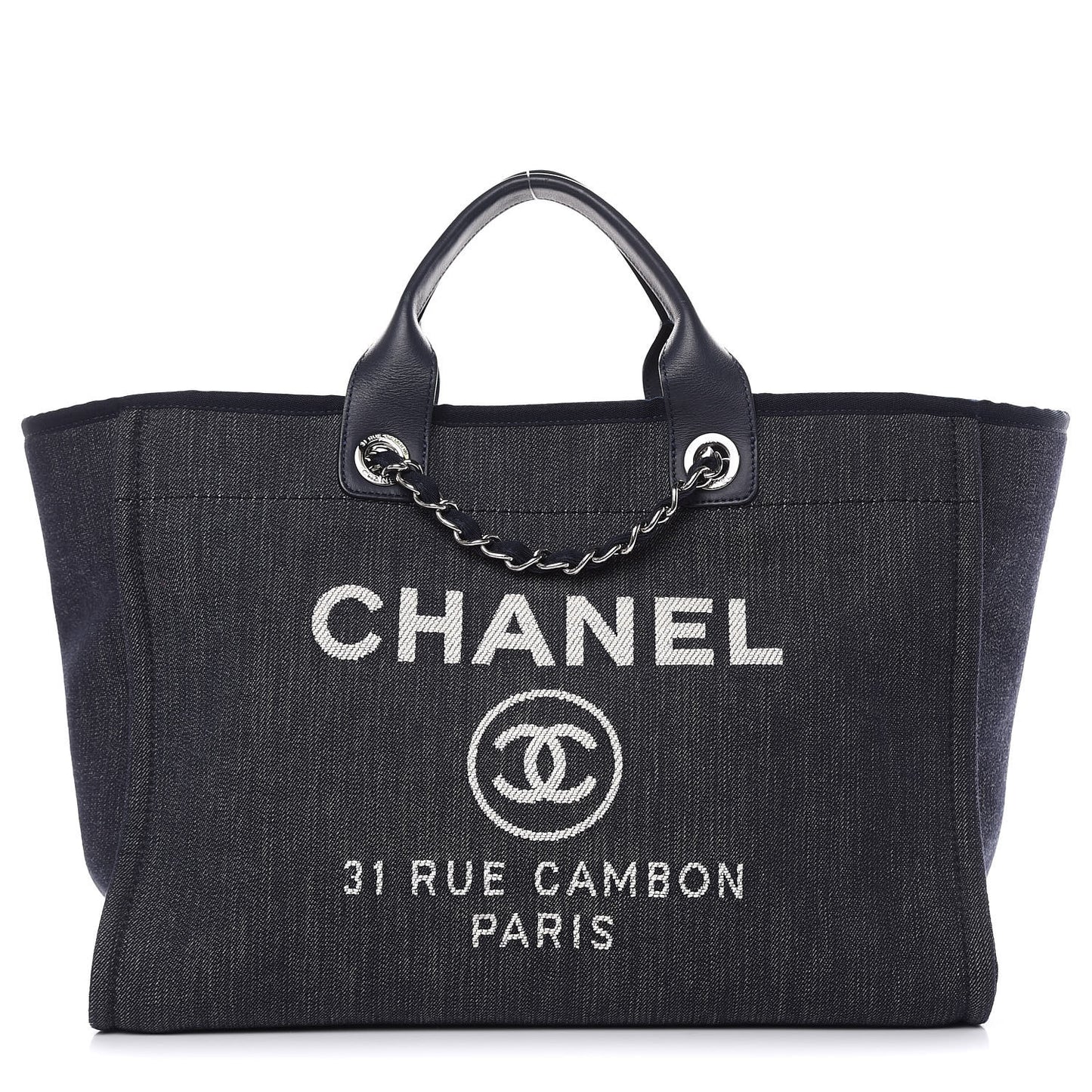 Denim Large Deauville Tote Dark Blue