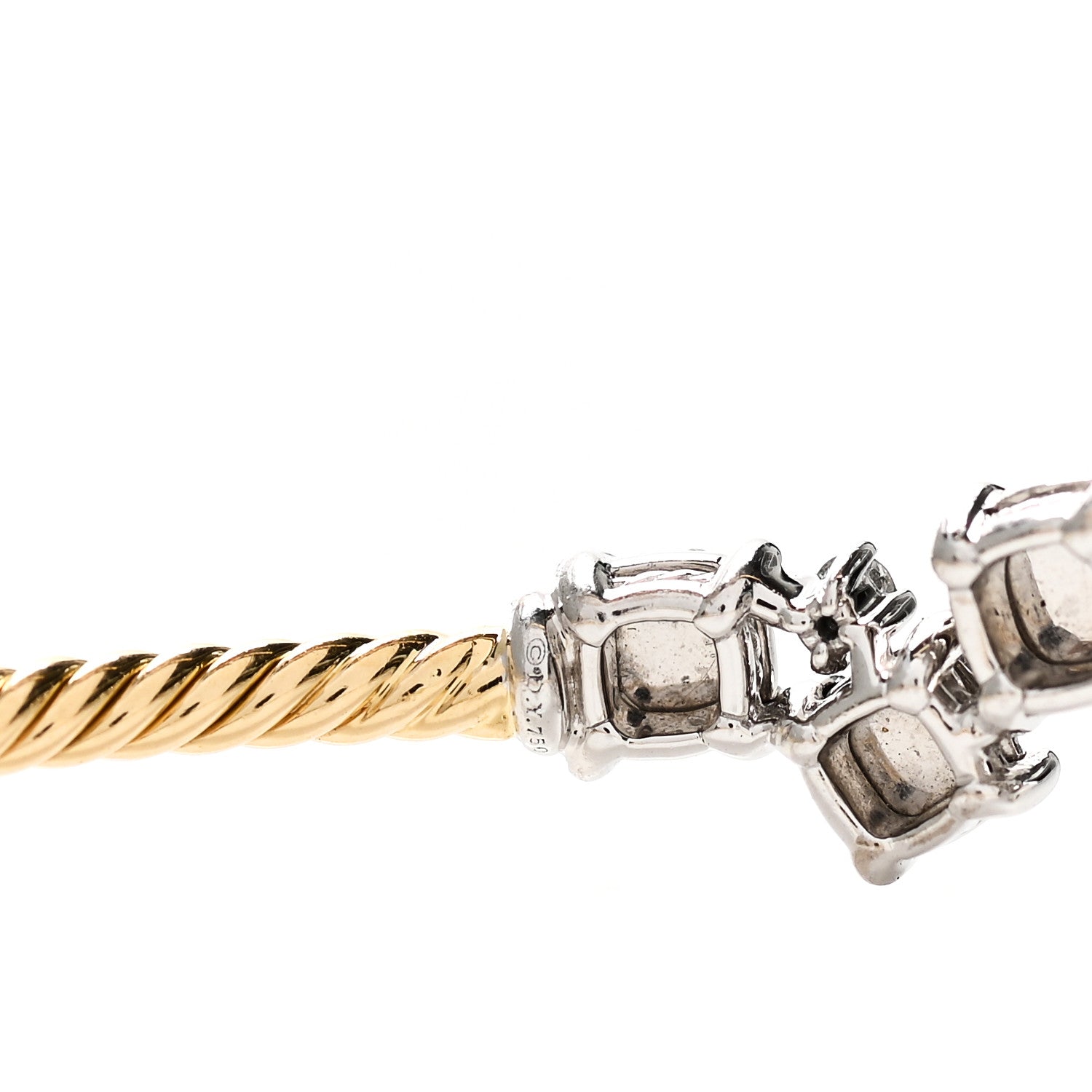David Yurman 18K Yellow White Gold Diamond Precious Chatelaine Bracelet 3 of 3
