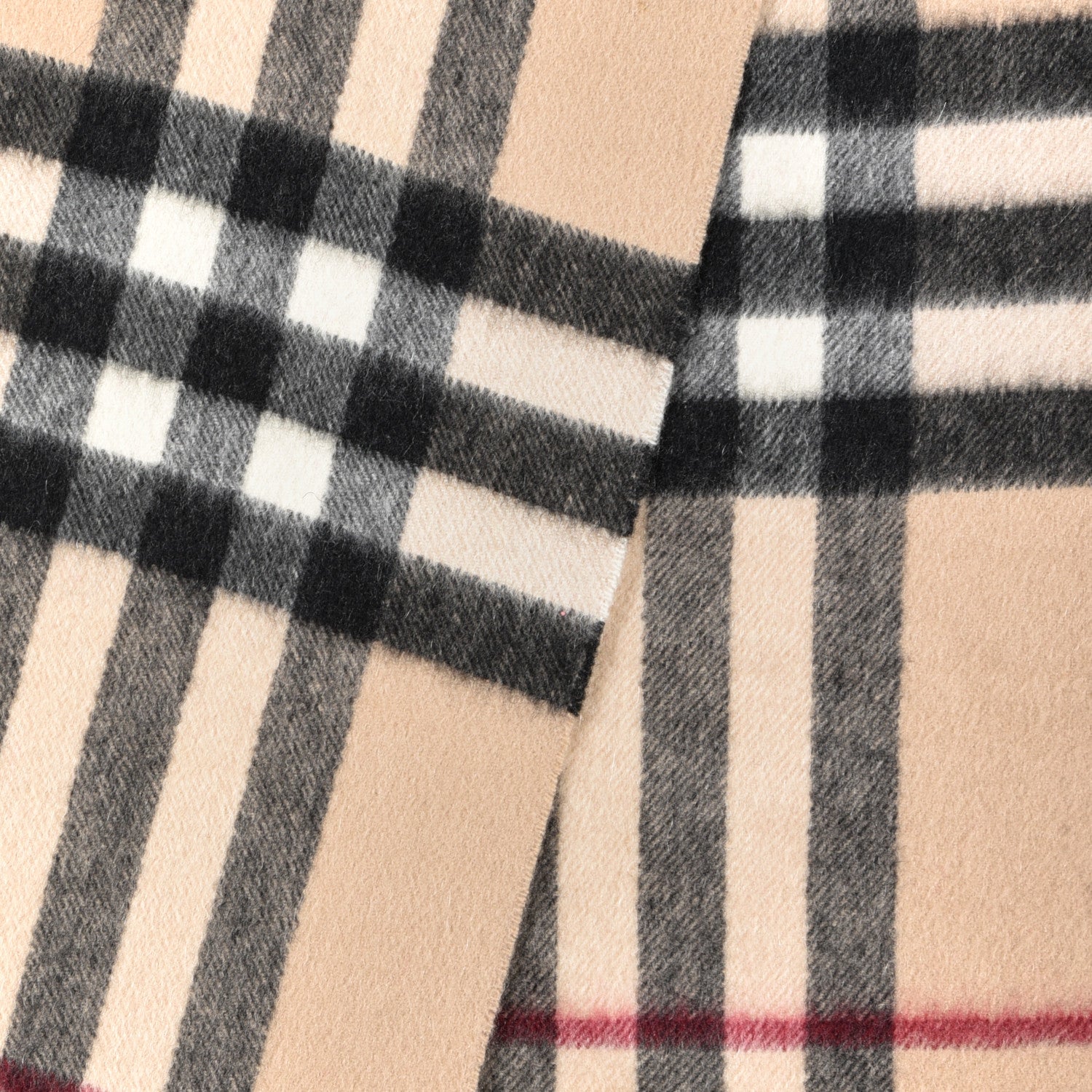 Burberry Cashmere Nova Check Fringe Scarf Camel 3 of 4