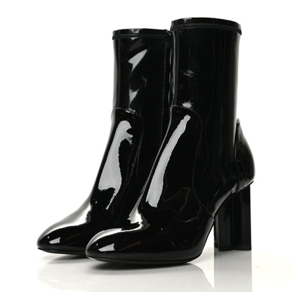 Louis Vuitton Patent Silhouette Ankle Boots 37.5 Black 3 of 7