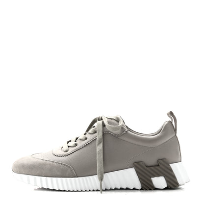 Hermes Sport Goatskin Suede Goatskin Womens Bouncing Sneakers 39 Beige Galet 1 of 9