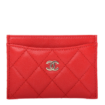 Chanel Caviar Quilted Card Holder Red 1 of 9
