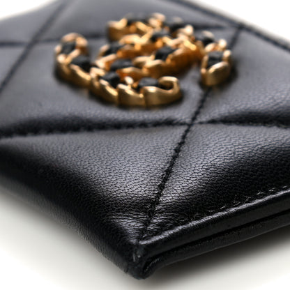 Chanel Lambskin Quilted Chanel 19 Card Holder Black 11 of 17