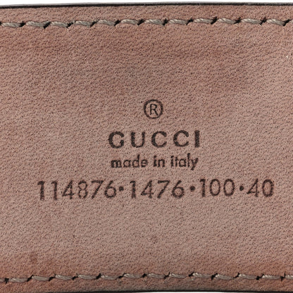 Gucci Metallic Calfskin Interlocking G 40mm Belt 100 40 Pewter 5 of 6