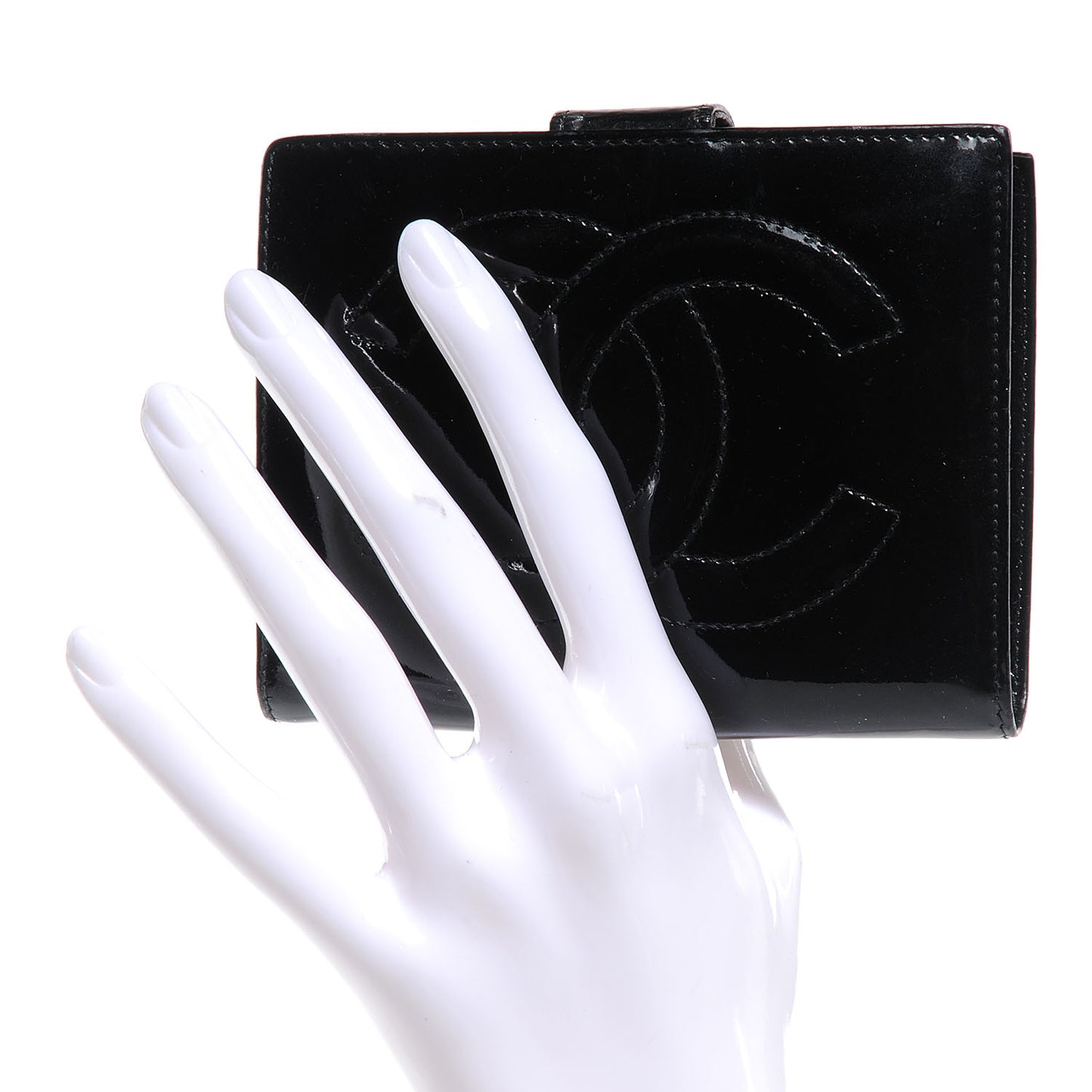 Patent CC French Wallet Black