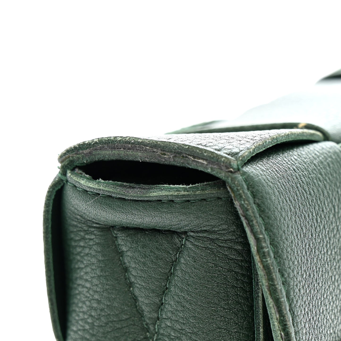 Grained Calfskin Maxi Intrecciato Cassette Crossbody Bag Raintree Green
