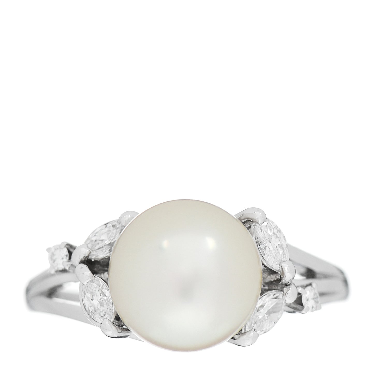 Platinum Diamond Akoya Pearl 9mm Ring 53 6.25