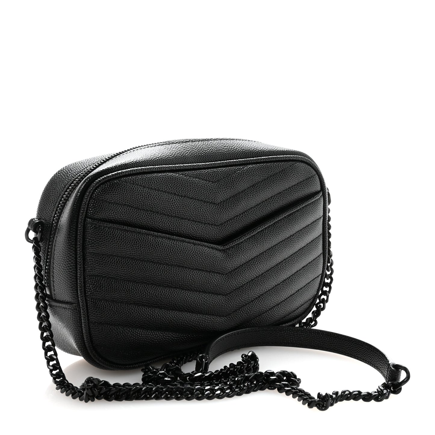 Grain De Poudre Matelasse Monochrome Monogram Mini Lou Camera Bag Black