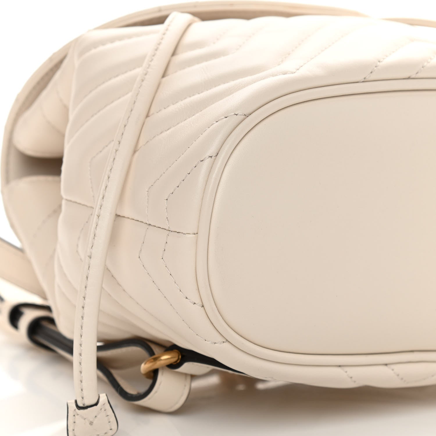 Gucci Calfskin Matelasse GG Marmont Flap Backpack White 9 of 11