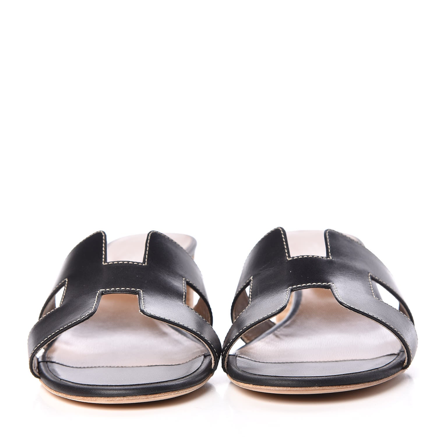 Hermes Calfskin Oasis Sandals 39 Black 2 of 11