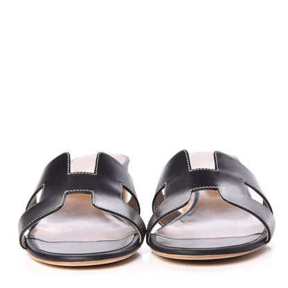Hermes Calfskin Oasis Sandals 39 Black 2 of 11