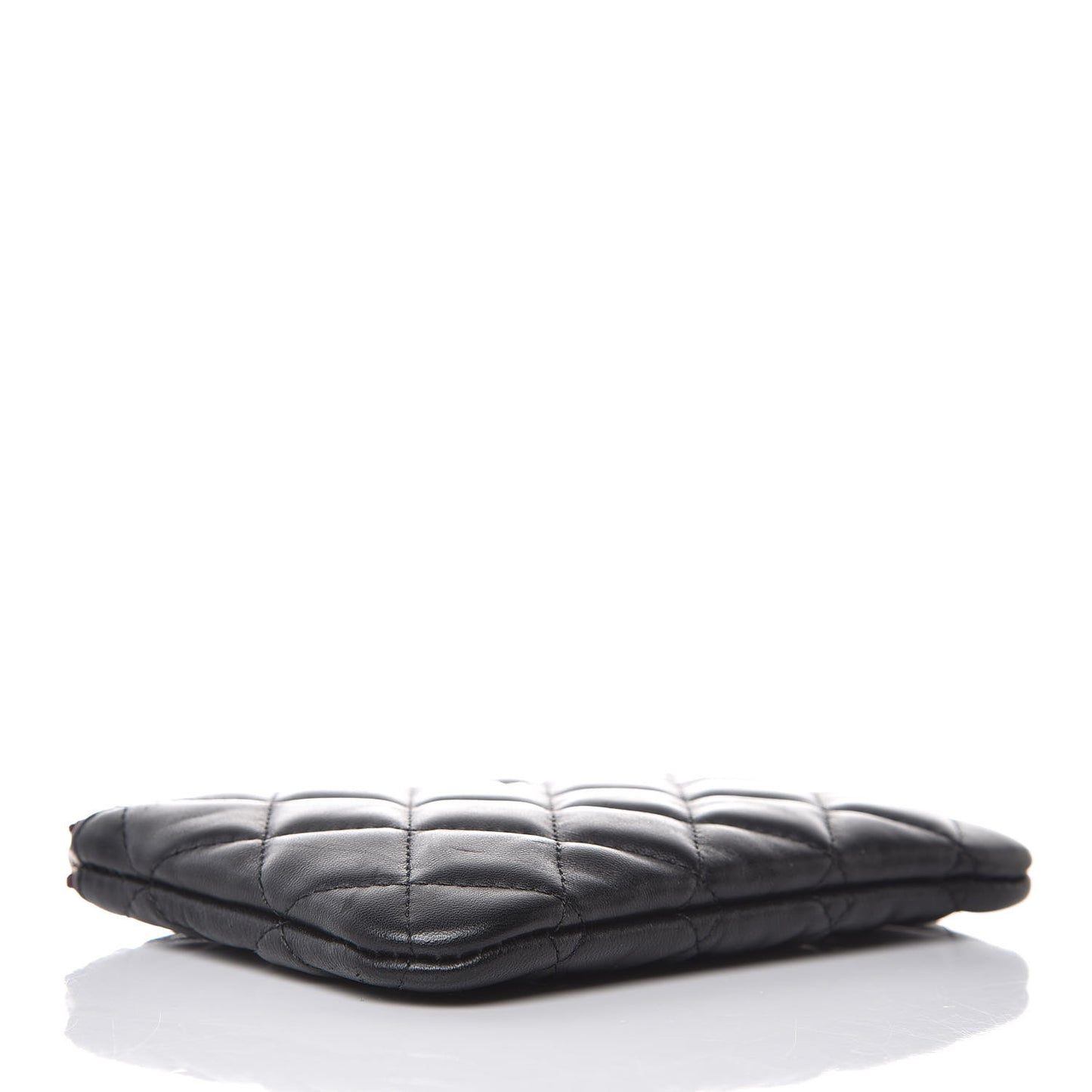 Lambskin Quilted Small Cosmetic Case Black