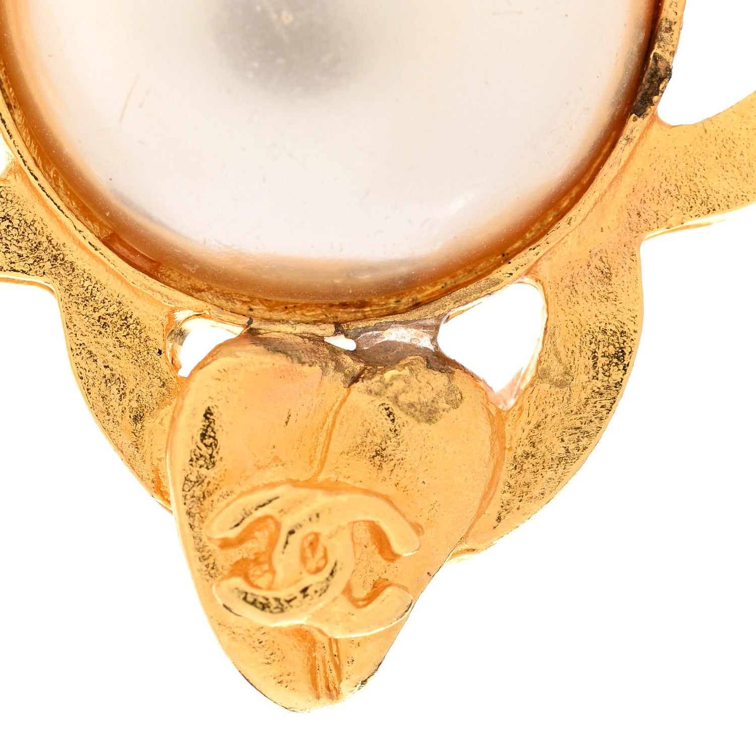 Chanel Pearl CC Clip On Earrings Gold 8 of 8