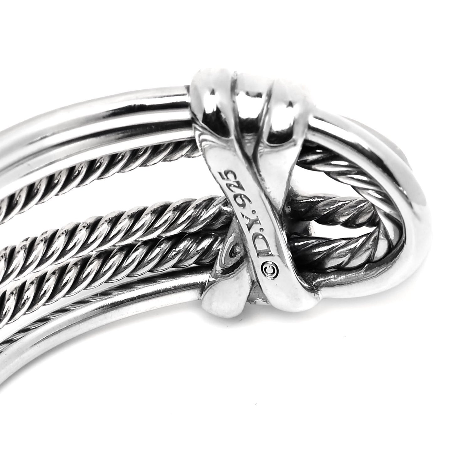 Sterling Silver Narrow Crossover Cuff Bracelet