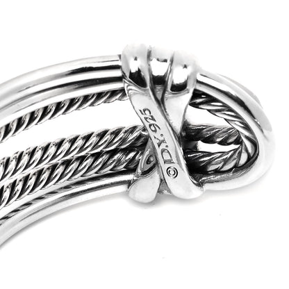 David Yurman Sterling Silver Narrow Crossover Cuff Bracelet 5 of 6