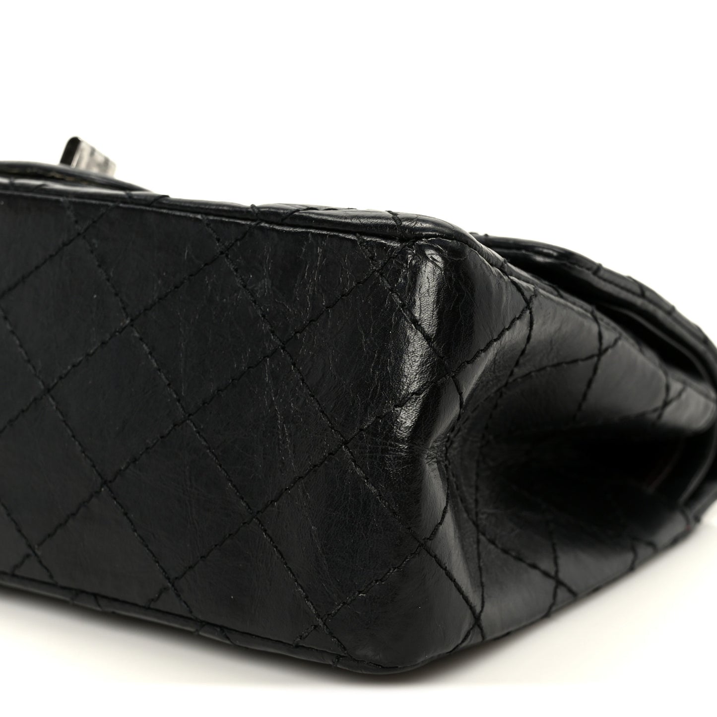 Aged Calfskin Quilted 2.55 Reissue 225 Flap Black