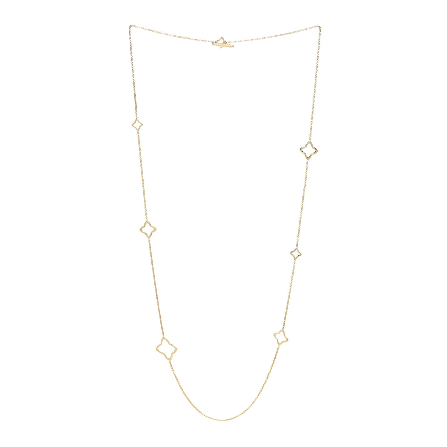David Yurman 18K Yellow Gold Quatrefoil Station Necklace 2 of 3