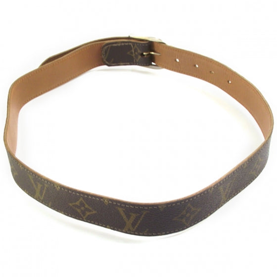 Monogram Belt w Gold Buckle Vintage Saks