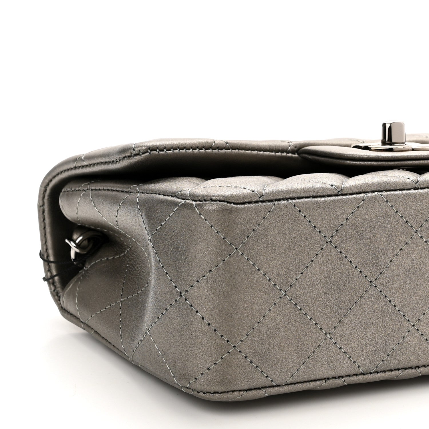 Chanel Metallic Calfskin Quilted Mini Rectangular Flap Ruthenium 9 of 10
