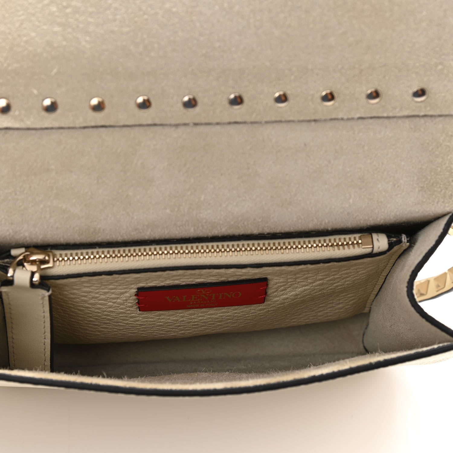 Valentino Garavani Pebbled Calfskin Rockstud Side Slip Crossbody Ivory 5 of 10