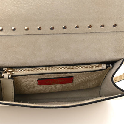 Valentino Garavani Pebbled Calfskin Rockstud Side Slip Crossbody Ivory 5 of 10