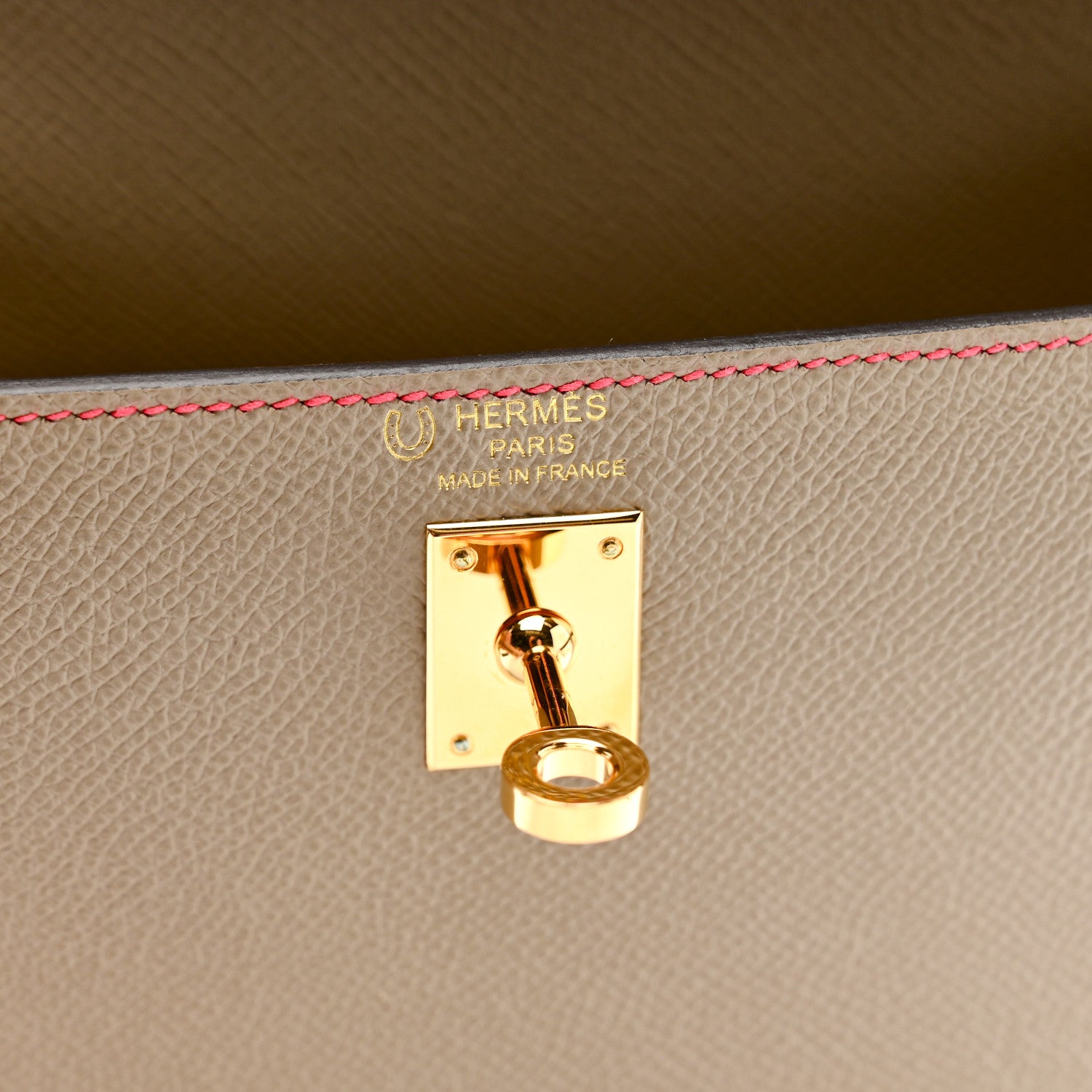 Hermes Epsom Horseshoe Kelly Sellier 25 Gris Asphalte Lime 6 of 11