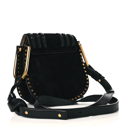 Chloe Suede Calfskin Braided Mini Hudson Shoulder Bag Black 3 of 10
