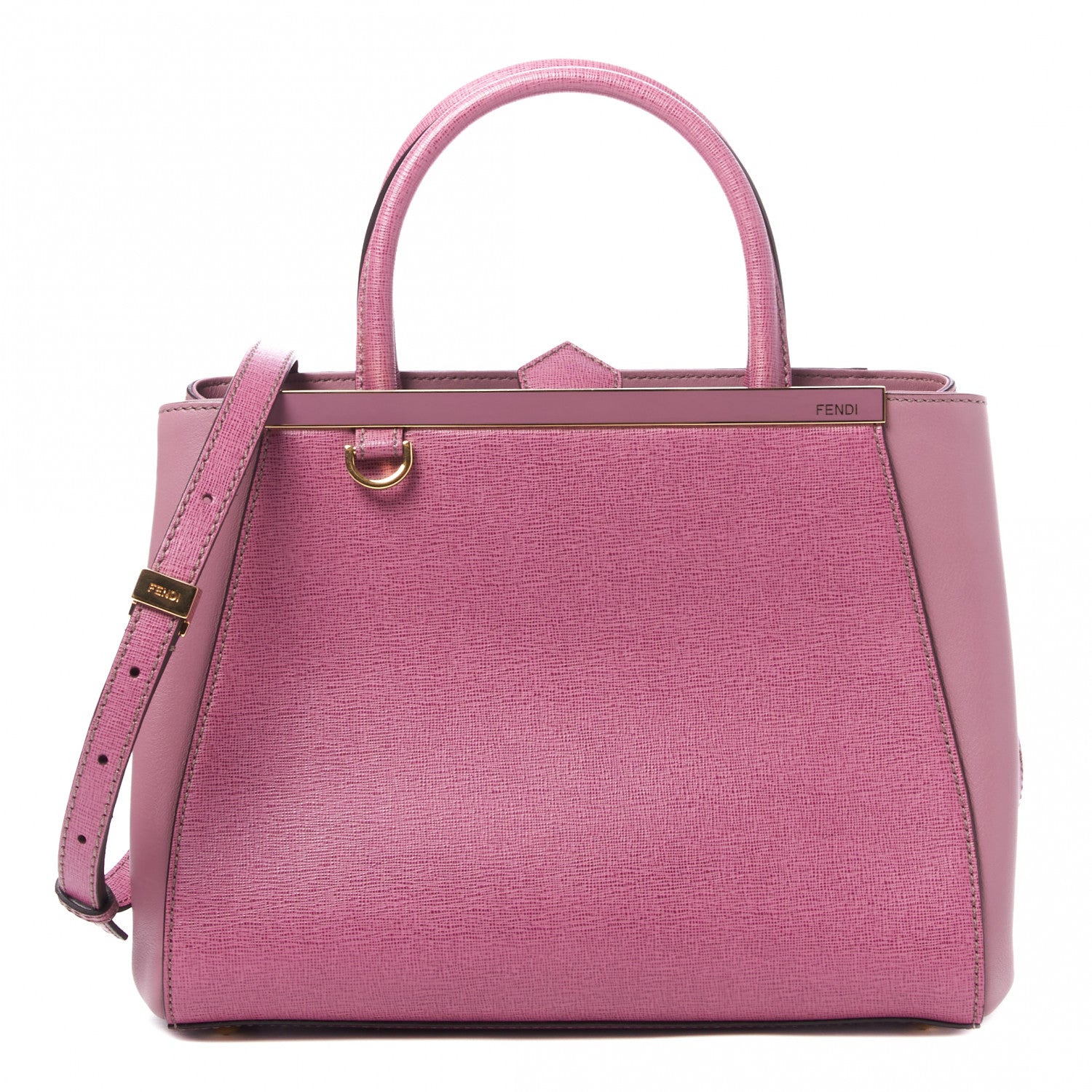 Fendi Vitello Elite Flamingo Petite 2Jours Tote Lilla Glicine 1 of 8
