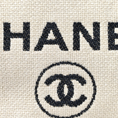 Chanel Woven Straw Raffia Medium Deauville Tote White Navy 8 of 11