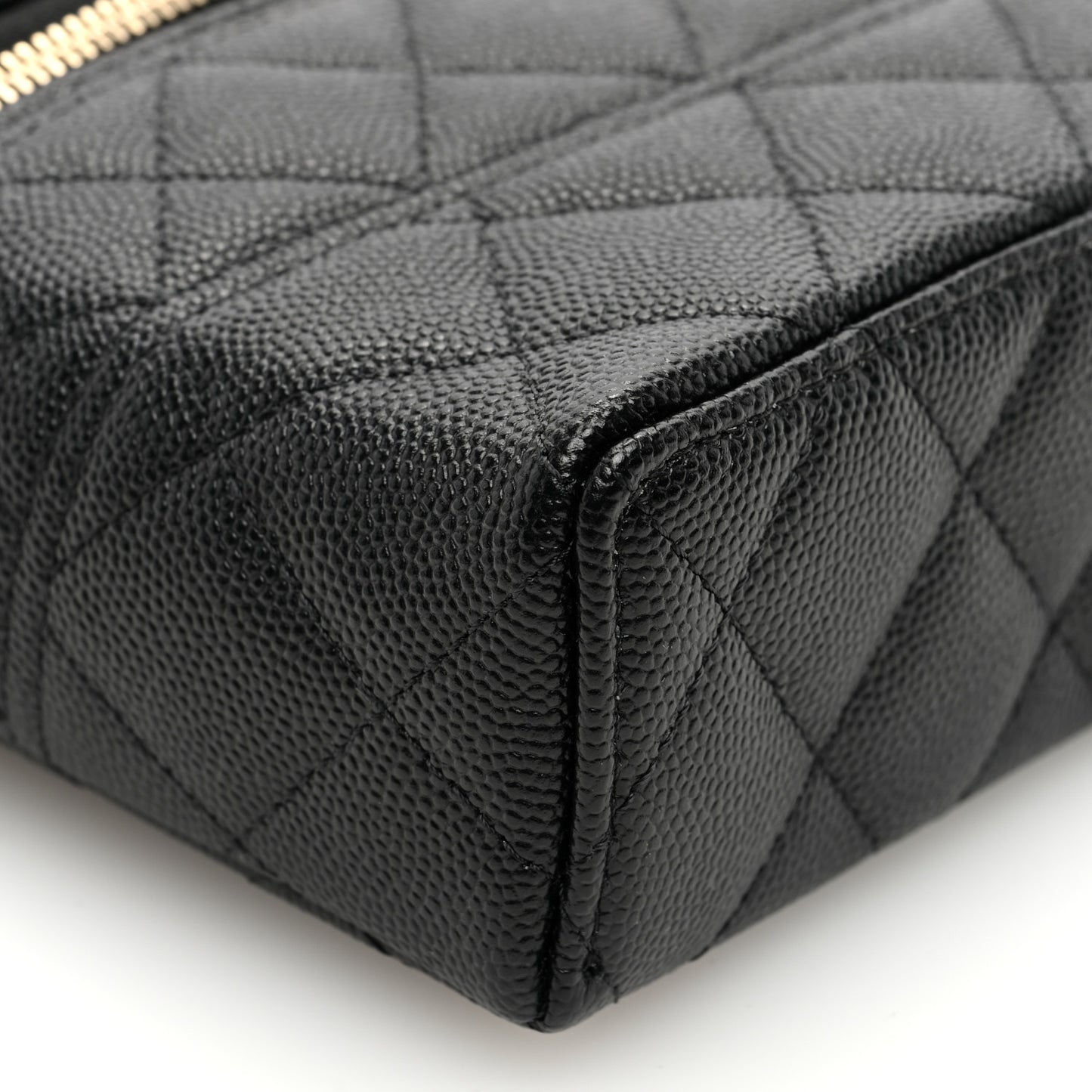 Caviar Quilted Trendy Handle Slim Vanity Black