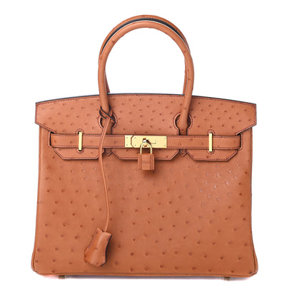 Hermes Ostrich Birkin 30 Cognac 1 of 10