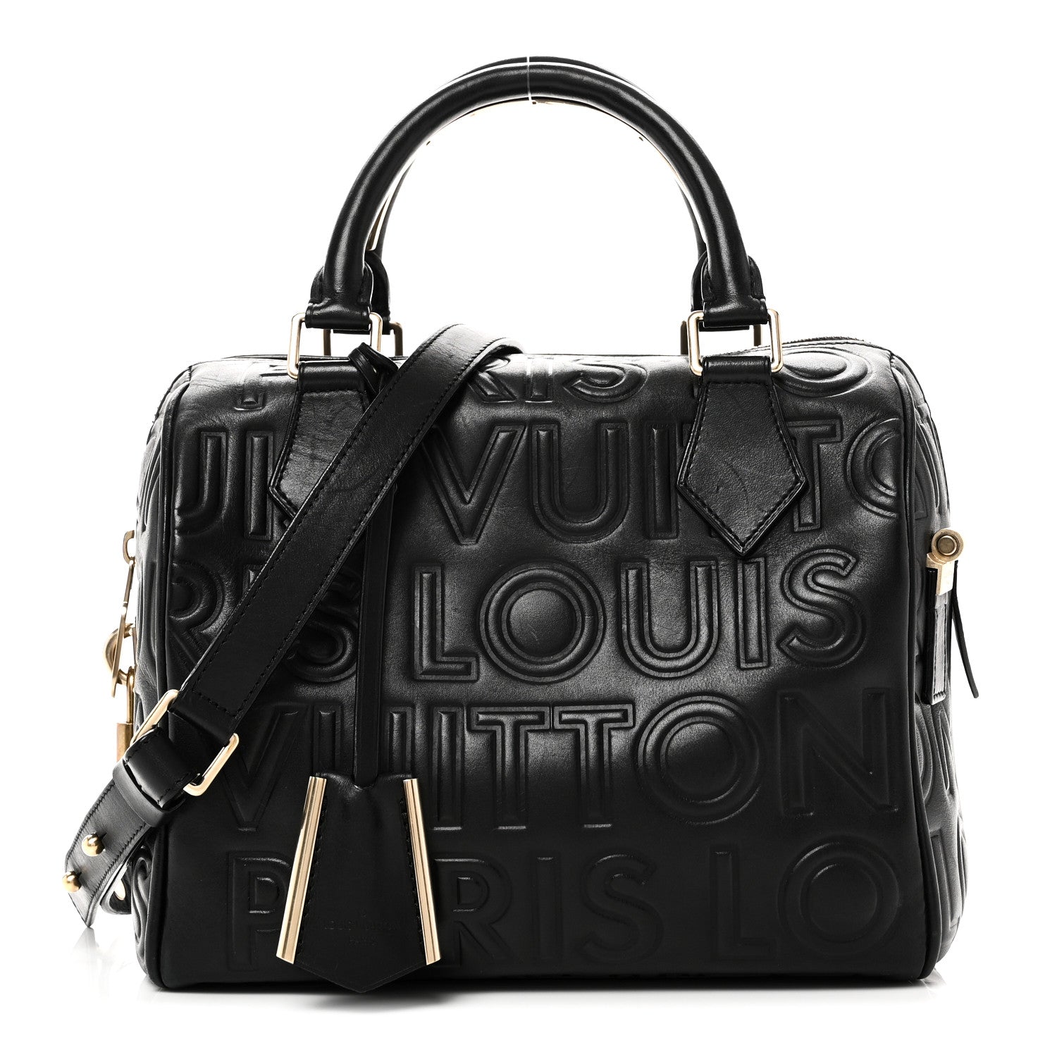 Louis Vuitton Calfskin Embossed Mini Cube Speedy Black 1 of 9