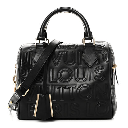 Louis Vuitton Calfskin Embossed Mini Cube Speedy Black 1 of 9