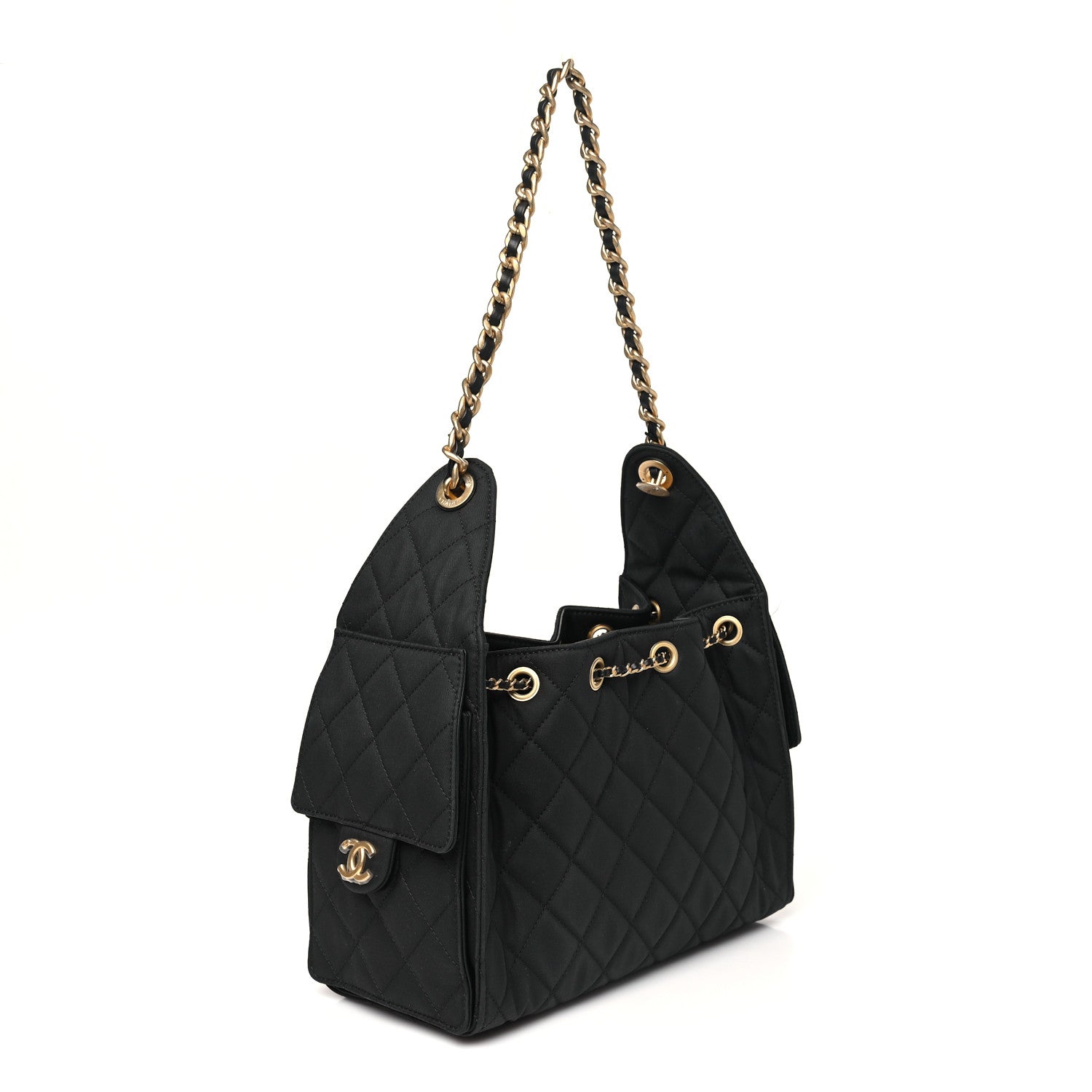 Chanel Canvas Quilted Small Chanel 25 Handbag Black 3 of 10