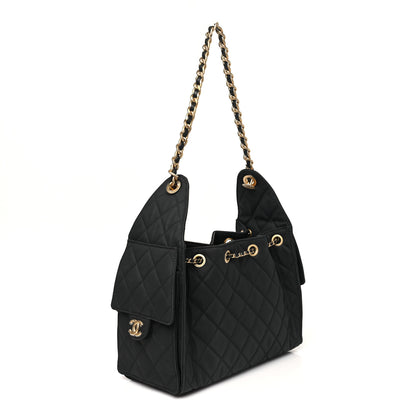 Chanel Canvas Quilted Small Chanel 25 Handbag Black 3 of 10
