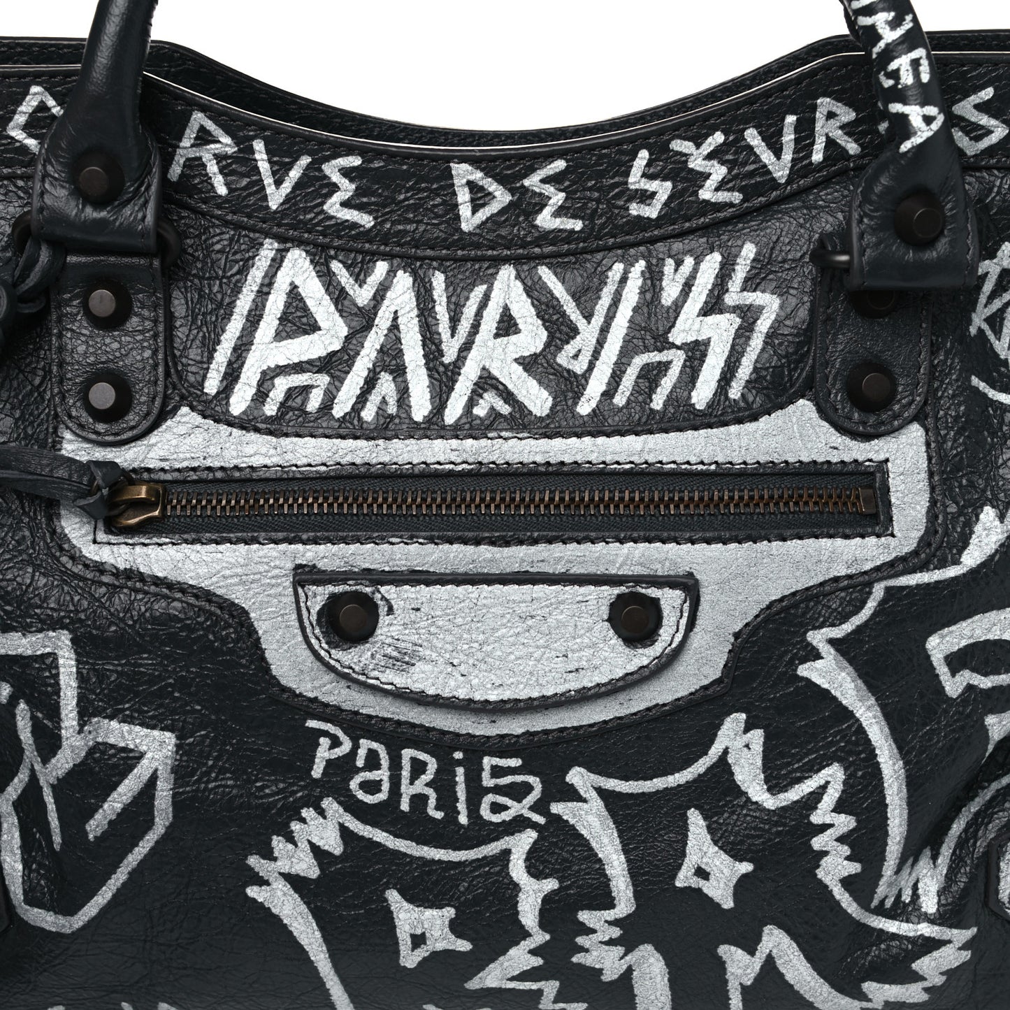 Agneau Arena Graffiti All Over Classic Hardware City Gris Fossile White