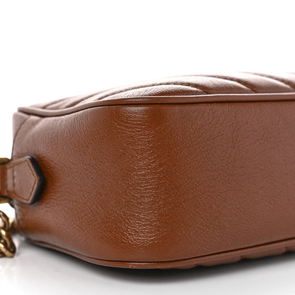 Gucci Glazed Calfskin Matelasse Diagonal Small GG Marmont Chain Shoulder Bag Cuir 10 of 14