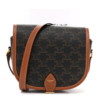 Celine Triomphe Canvas Medium Folco Bag Tan 11 of 11