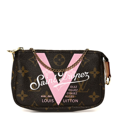 Louis Vuitton Monogram V Saint Tropez Mini Pochette Accessories Rose Ballerine 1 of 10
