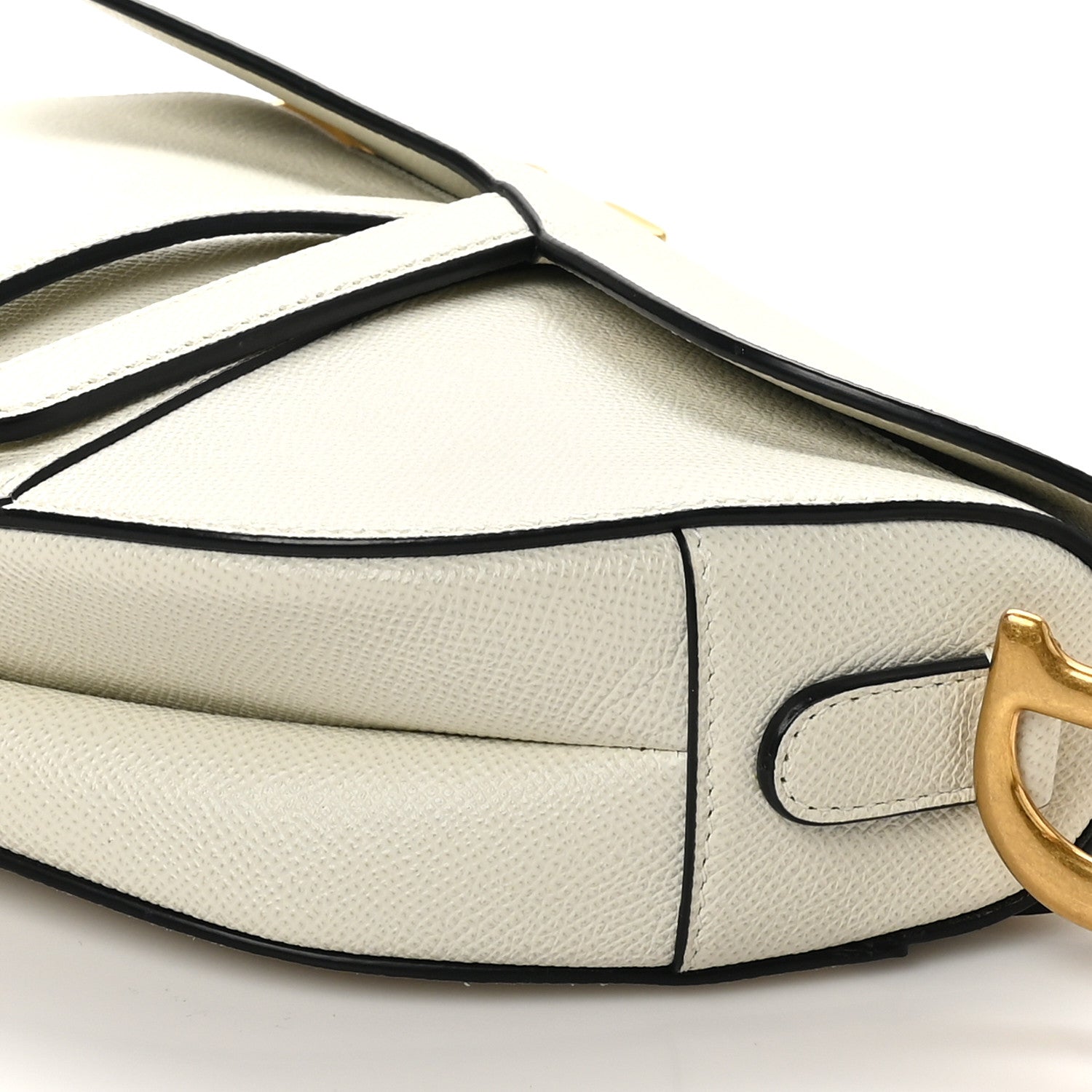 Christian Dior Grained Calfskin Saddle Bag White 10 of 11
