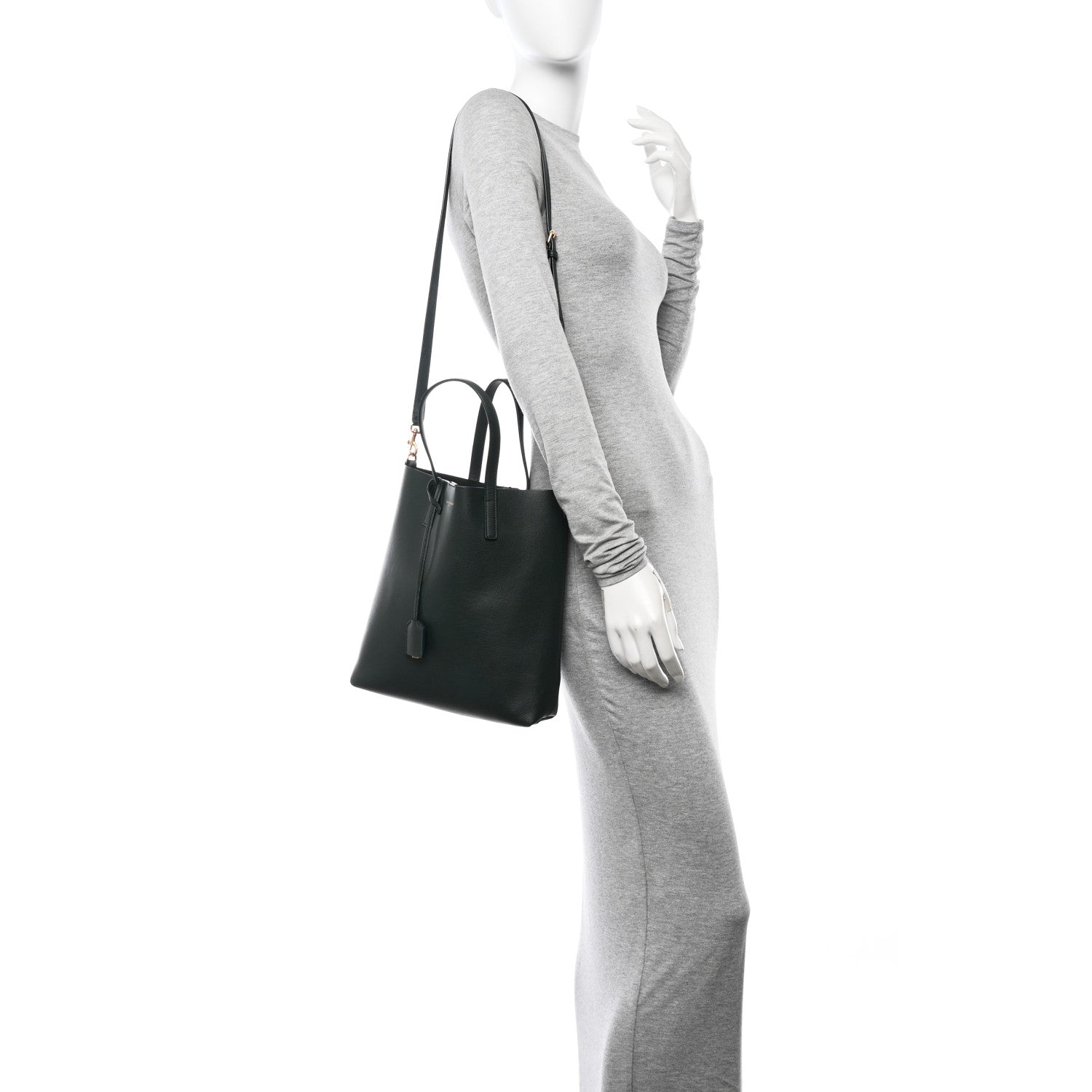 Saint Laurent Calfskin Toy Shopping Tote Vert Fonce 2 of 12