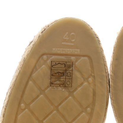 Chanel Fabric Grosgrain Printed Espadrilles 40 White Black 7 of 11