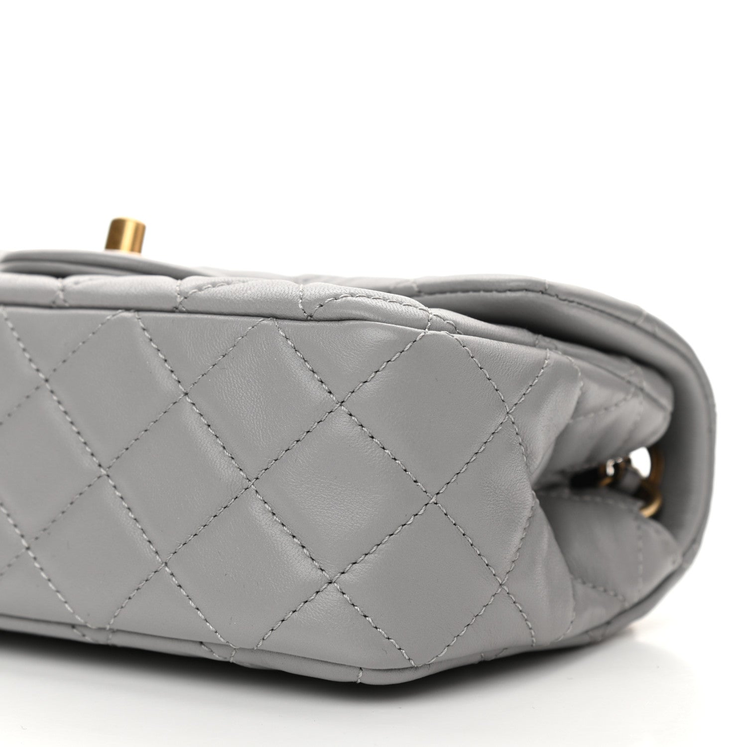 Chanel Lambskin Quilted Mini Rectangular Pearl Crush Flap Grey 10 of 11