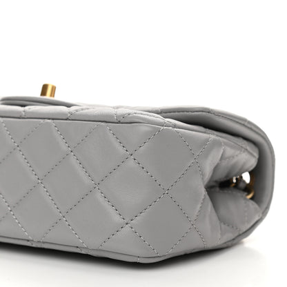 Chanel Lambskin Quilted Mini Rectangular Pearl Crush Flap Grey 10 of 11